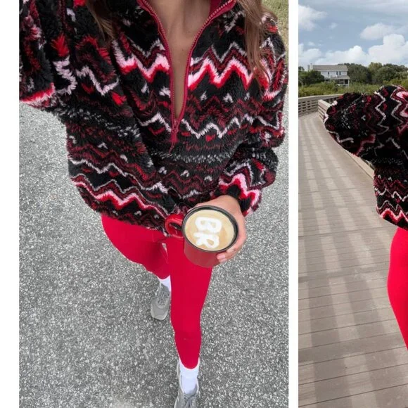 Anthropologie x Beach Riot Leona Slopes Sherpa Quarter-Zip Pullover Size M NWOT - Picture 15 of 15